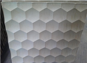Nature 3D Limestone Tv Background Wall, White Limestone Wall