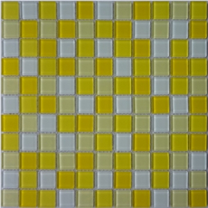 White Yellow Crystal Glass Mosaic Tile White Yellow Crystal Glass Mosaic Tile