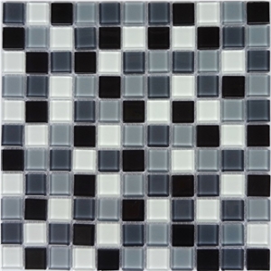 White Yellow Crystal Glass Mosaic Tile