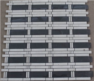 Emperador Dark Marble Glass Mosaic Tiles