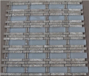 Emperador Dark Marble Glass Mosaic Tiles