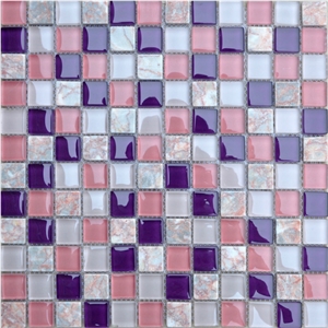 Rosso Levante,Volakas Stone Glass Mosaic Pattern