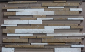 White Travertine,Golden King Marble Glass Mosaic White Travertine,Golden King Marble Glass Mosaic