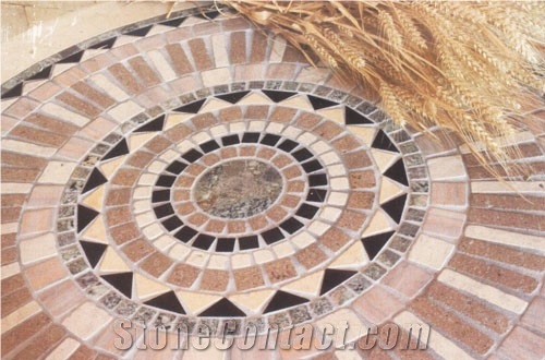 Beige Limestone Mosaic Tabletop