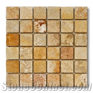 Andes Gold - River Gold Mosaic, Travertino Dorado ,Sierra Gold Yellow Travertine