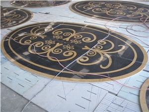Marble Water Jet Pattern, Water Jet Pattern Black Marble Medallion Marble Water Jet Pattern, Water Jet Pattern Black Marble Medallion
