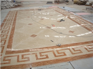 Marble Water Jet Pattern, Water Jet Pattern Black Marble Medallion