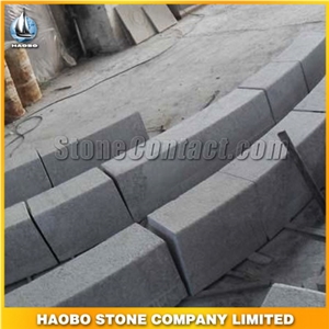 Chinese Grey G603, Cheap Granite Bushhammed, Fine Picked Curve Kerbstone, Flamed Paving Curbs, Road Stone for Building Projects
