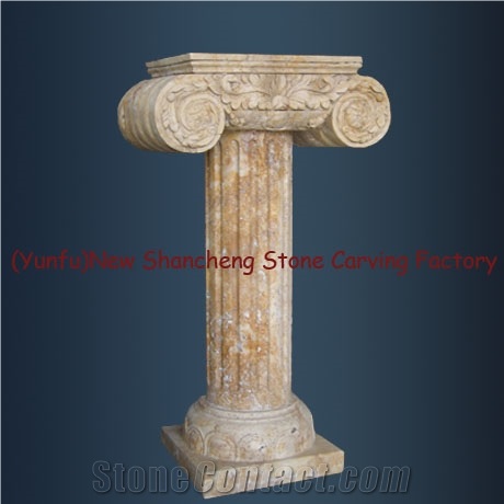 Stone Column, Yellow Travertine Column