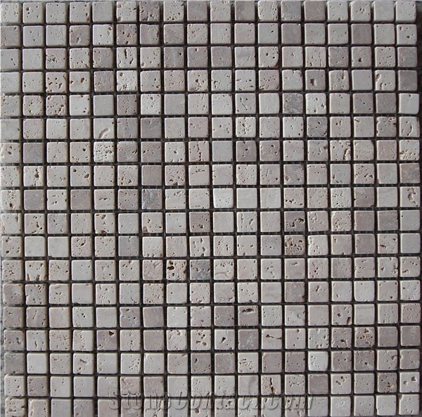 Travertine Mosaic,stone Mosaic, Denizli ,Noce Beige Travertine Mosaic