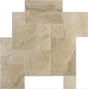 Ivory Onyx Blend Travertine Versailles Pattern