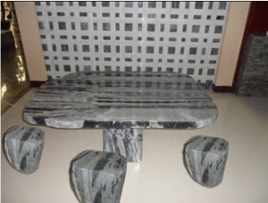 Black and White Natural Stone Table HFZZ004J3