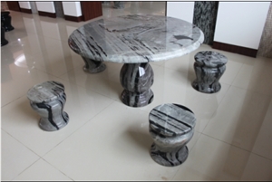 Black and White Round Table HFZZ005J3