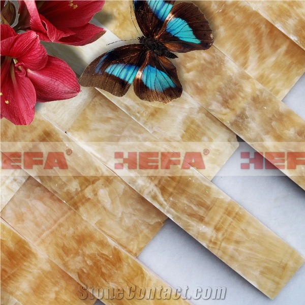 Onyx Yellow 3d Mosaic XMD001O, Honey Yellow Onyx Mosaic