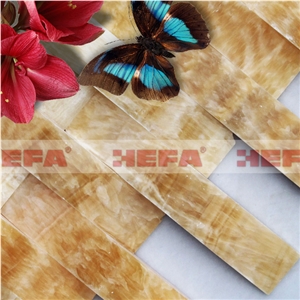 Onyx Yellow 3d Mosaic XMD001O, Honey Yellow Onyx Mosaic Onyx Yellow 3d Mosaic XMD001O, Honey Yellow Onyx Mosaic
