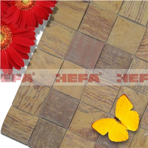 Wood Red Mosaic Art Pattern-XMD003W, Wood Red Sandstone Mosaic