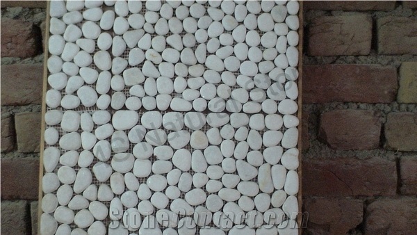 White Marble Pebble Mosaic
