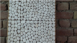White Marble Pebble Mosaic White Marble Pebble Mosaic