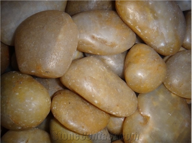 Beach Pebbles, Pebble Yellow Marble Pebbles