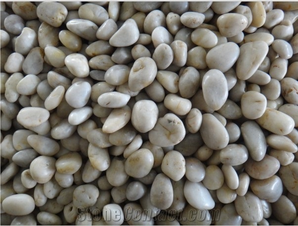 Polished Flat River Rock, Pebble White Marble Pebble, Gravel