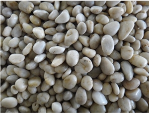 Polished Flat River Rock, Pebble White Marble Pebble, Gravel