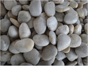 Polished Flat River Rock, Pebble White Marble Pebble, Gravel