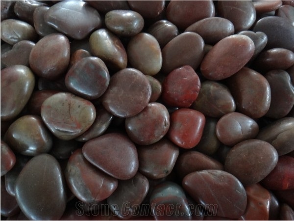 Polished River Rock, Pebble Red Marble Pebble, Gravel