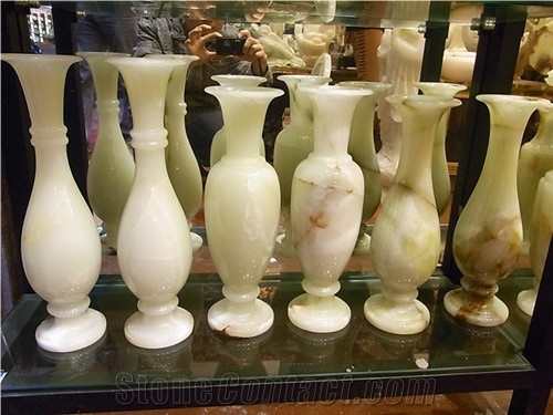 DL Stone Onyx Vase, White Onyx Home Decor