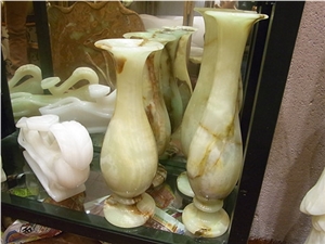 DL Stone Onyx Vase, Light Green Onyx Home Decor