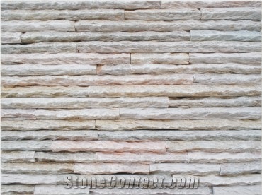 Hill Stone - Grooved Stone Fro Walling, Beige Quartzite Cultured Stone
