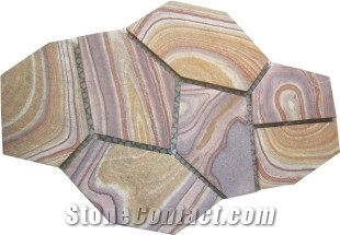 Sandstone Crazy Flagstone on Mesh