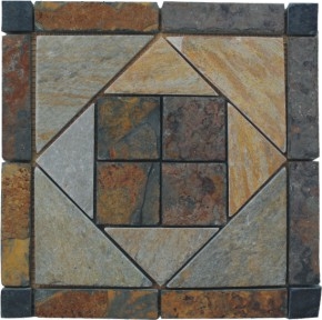Quartzite/ Slate Mosaic Medallion Quartzite/ Slate Mosaic Medallion