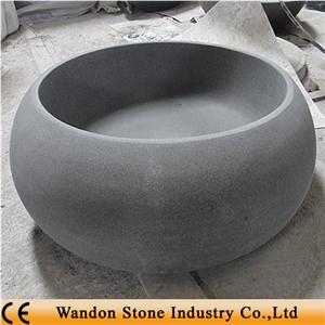 Natural Basalt Stone Basins, Lava Stone Grey Basalt Basins