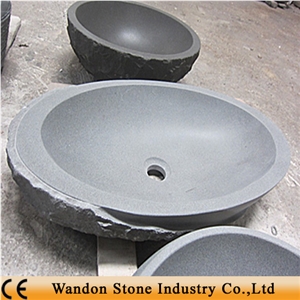 Natural Basalt Stone Wash Basin, Grey Basalt Wash Basin