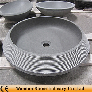 Stone Wash Basins, Natural Grey Basalt Wash Basins
