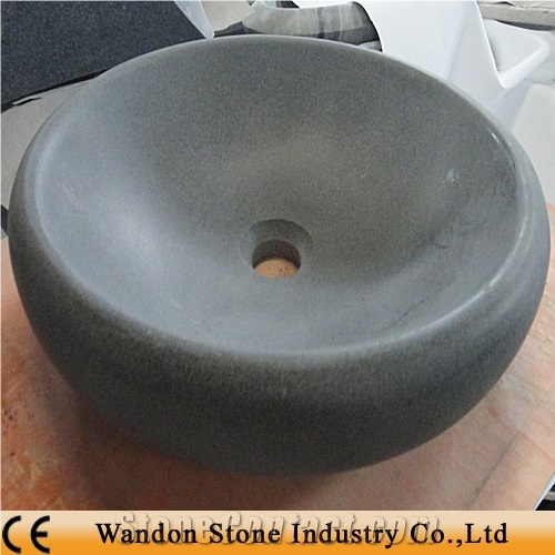 Wash Basin from Black Basalt Quarry, Esite Black Basalt Wash Basin