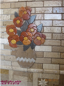 Travertine Mosaic Kitchen Backsplash, Rosa ,Beige Travertine Kitchen Accessories