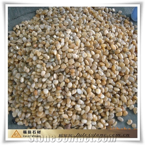 Chinese Onyx Pebbe Stone, Yellow Onyx Pebble, Gravel