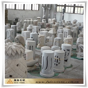 Colored Granite Garden Lamps, Grey Granite Garden Lamps