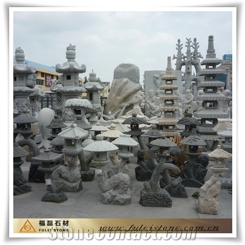 Stone Granite Lanters, Grey Granite Lanterns, Lamps