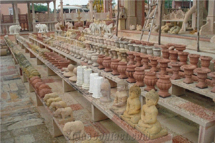 Sandstone Flower Pot, Planters, Speckle Brown Sandstone