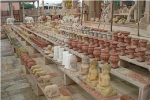 Sandstone Flower Pot, Planters, Speckle Brown Sandstone Sandstone Flower Pot, Planters, Speckle Brown Sandstone