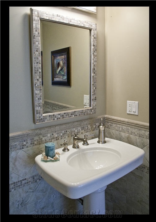 Silver Travertine Border Line, Grey Travertine Border Line
