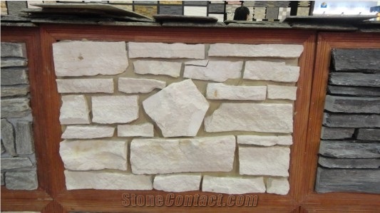 Chinese Slate Wall Cladding Decorative Stone, White Slate Wall