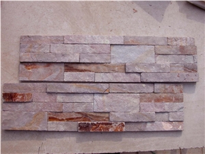 Home Wall Buiding Silver Quartz Culture Stone, Green Slate Cultured Stone