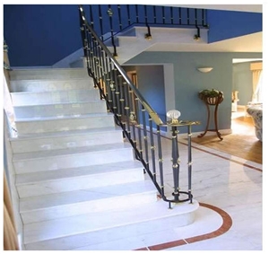 Stairs with Bianco Carrara, White Marble Stairs Stairs with Bianco Carrara, White Marble Stairs