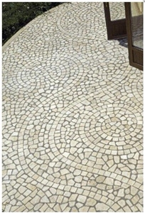 Crazy Paving Vratza Beige Classic, Beige Limestone Cobble, Pavers