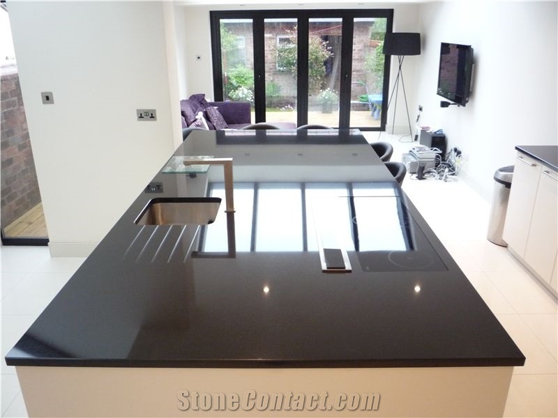 Absolute Black Granite Slabs, India Black Granite