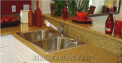 Polished India Crystal Yellow Granite Slabs