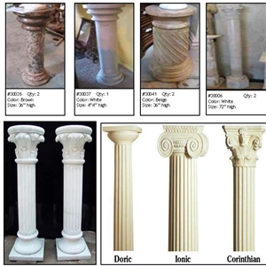 Hand Carved Column, Pedestals